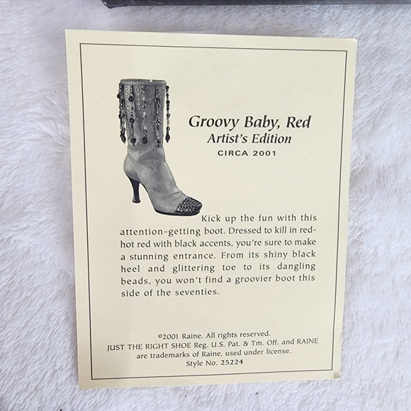 Groovy Baby, Red- Just The Right Shoe Sculpture. EUC. COA includes Box - Picture 3 of 6